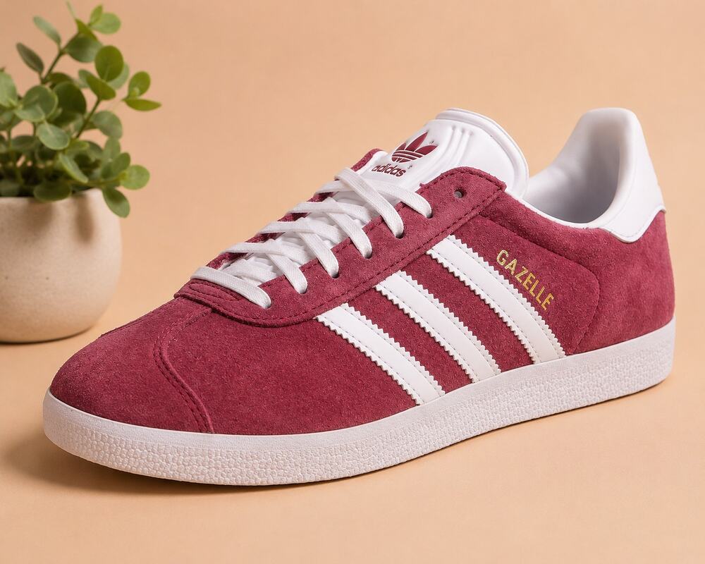 NWT adidas Originals Gazelle Shoes Collegiate Burgundy White 10.5 